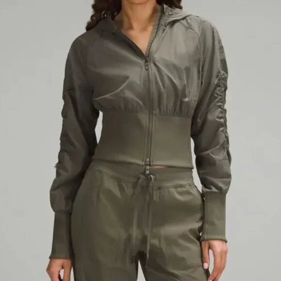 LULULEMON Ruched Ribbed-Waist Jacket - Picture 1 of 9